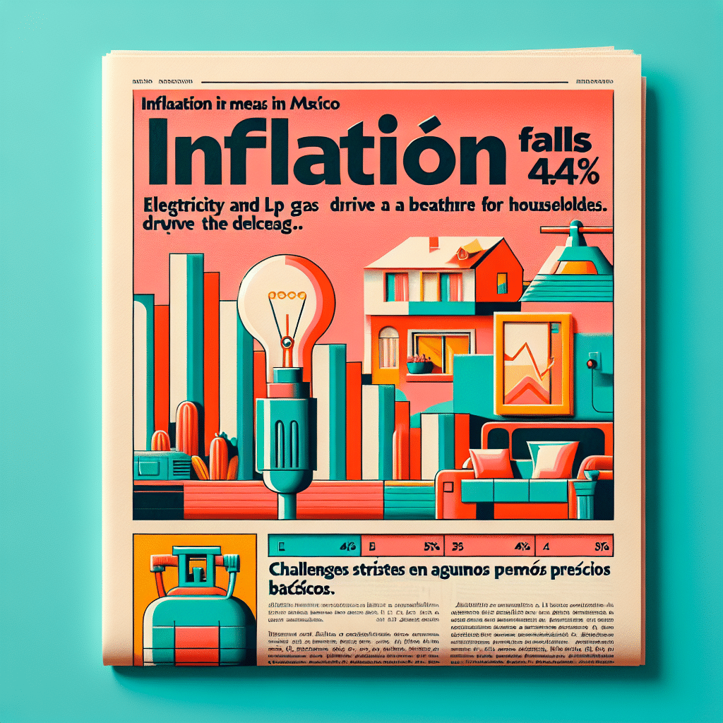 La inflación en México cae a 4.44%. Electricidad y gas LP impulsan la baja, ofreciendo un respiro para los hogares. Aún persisten retos en algunos precios básicos.