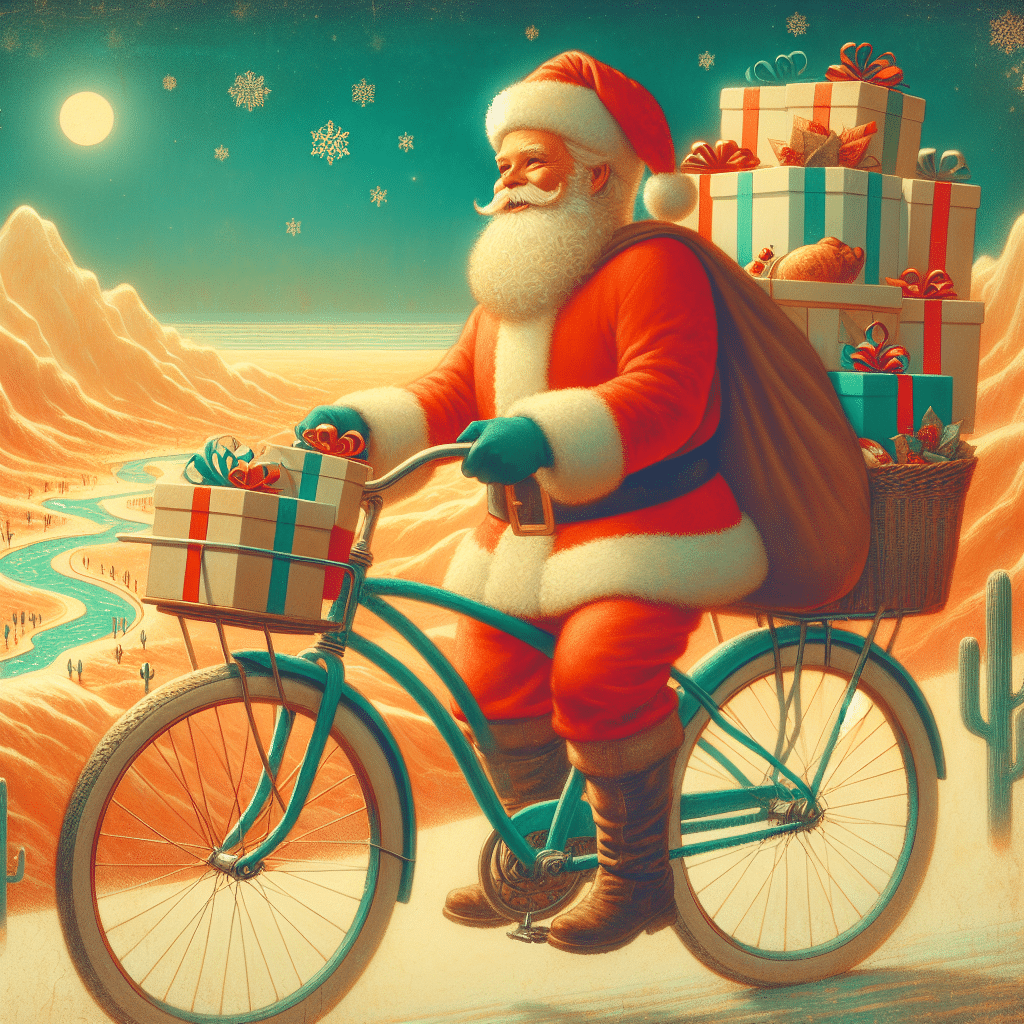 Un Santa Claus en bicicleta recorre Coahuila, llevando esperanza y cenas navideñas a familias necesitadas. Únete a su misión de generosidad y espíritu festivo.